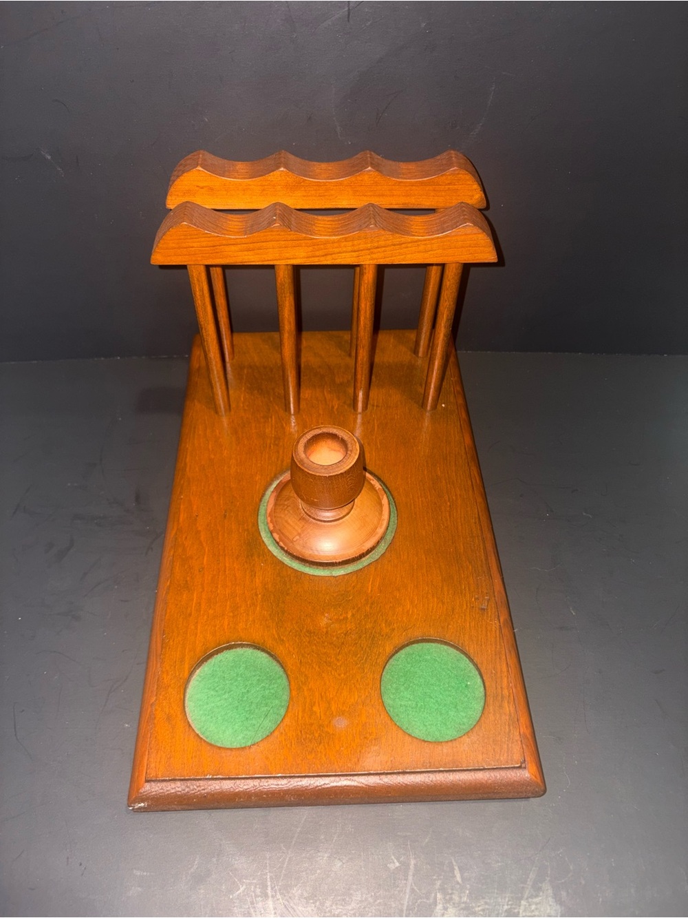 Mid-Century Wooden Napkin, Salt & Pepper, and Toothpick Caddy